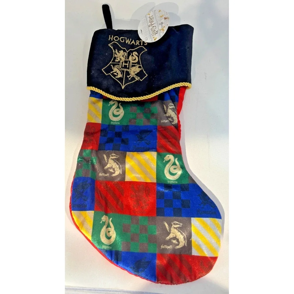Kurt S. Adler Harry Potter Hogwarts Christmas Stocking Satin Patchwork NWT
